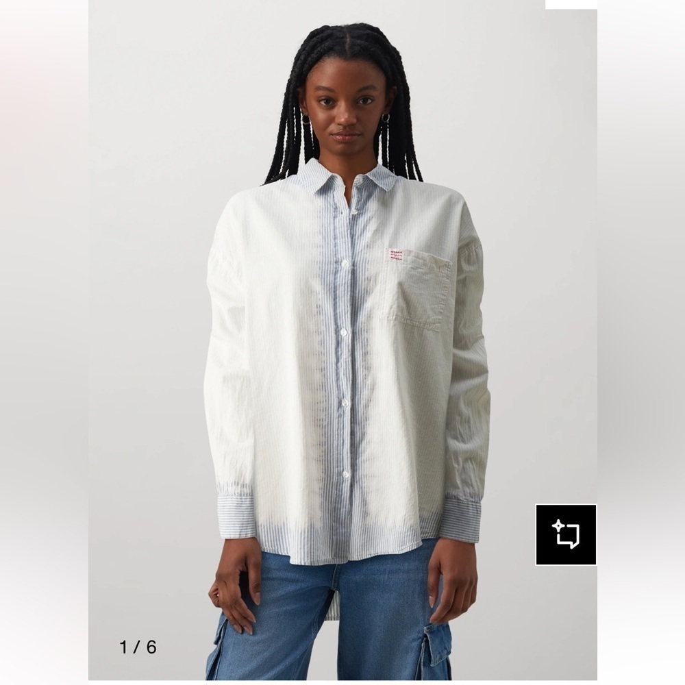 BDG Urban Outfitters
BLEACH STRIPE SADIE - Button-down blouse - ivory Sz XS NWT